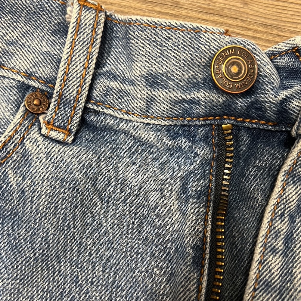 Denim Colab Saltwater Song Distressed Mid Rise Jean Shorts Size 26 - Picture 9 of 11